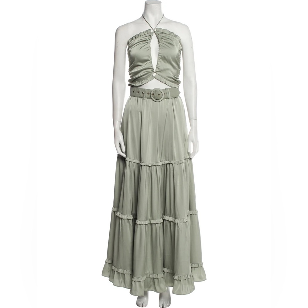 Sage Green Maxi Dress with Belt